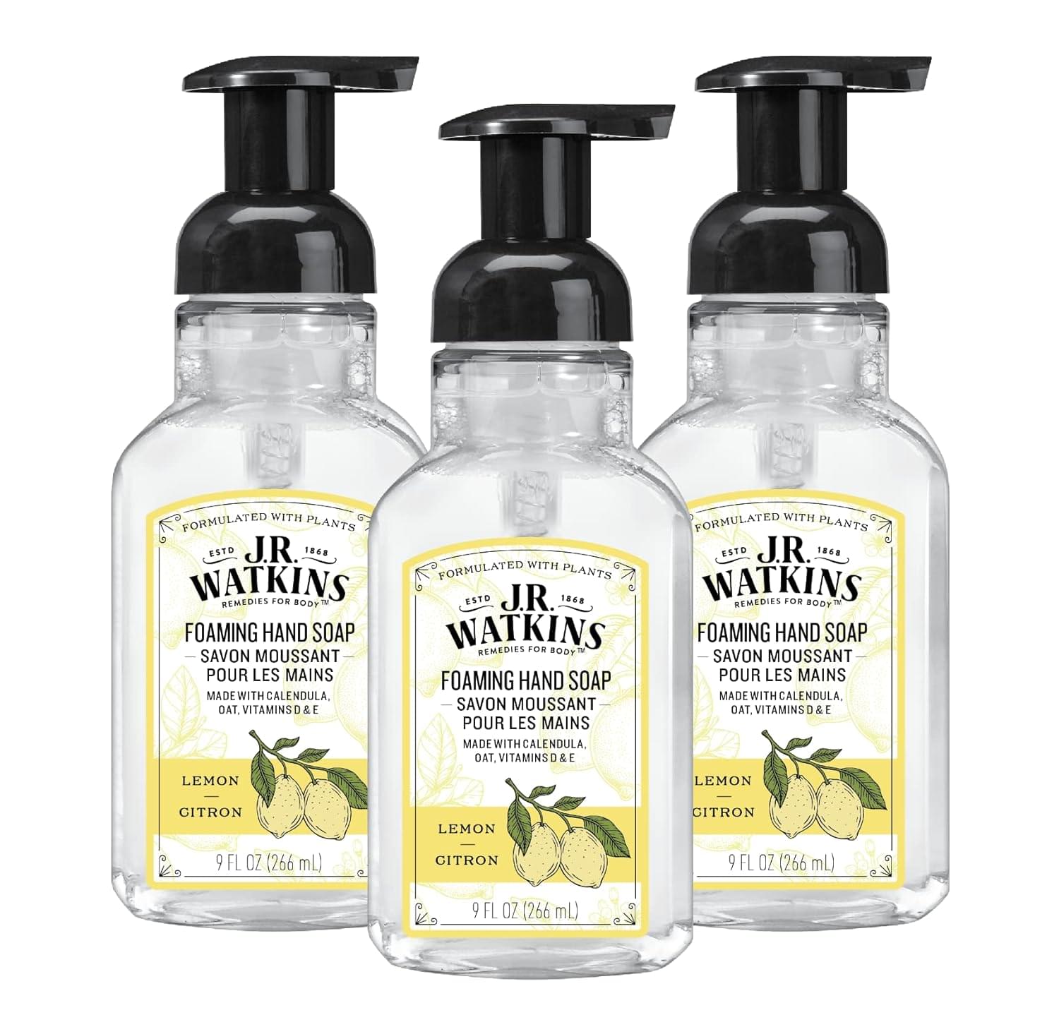 j.r. watkins foaming hand soap with pump dispenser